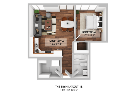 1 bed 1 bath B at The Bryn - 5600 N Sheridan Rd Apartments, Illinois, 60660